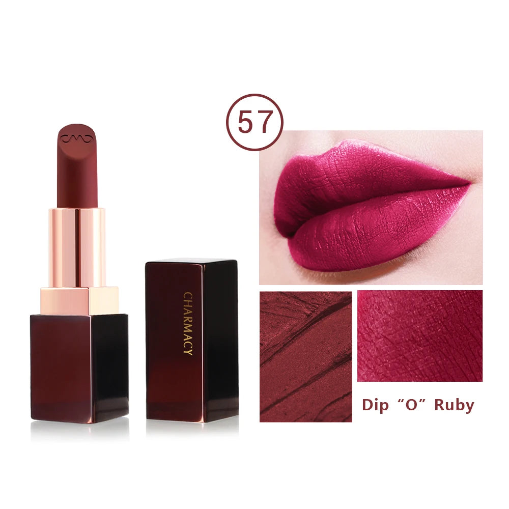 CHARMACY Matte Lipstick – Long-lasting, Waterproof, Velvet Finish, Non-stick Cup - Lylamor.com