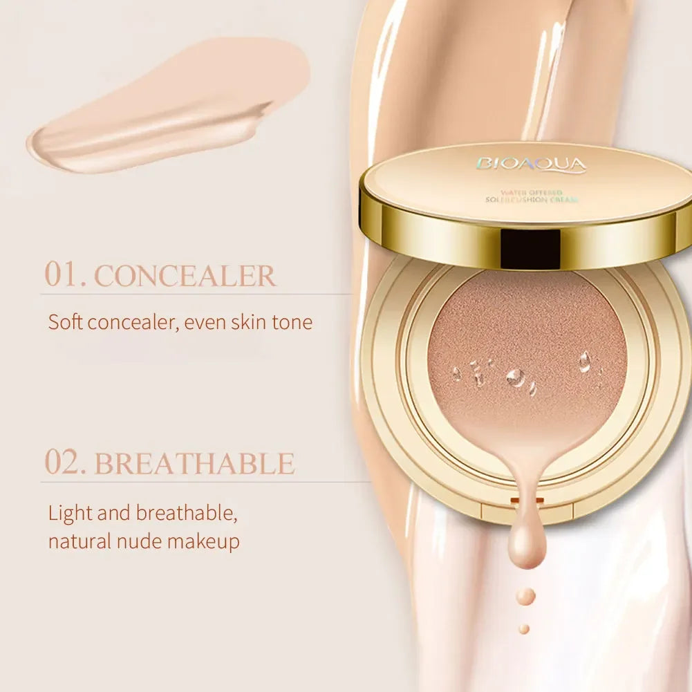 BIOAQUA Waterproof Matte Air Cushion BB & CC Cream – High Coverage, Oil Control, Poreless Foundation Base Makeup - Lylamor.com