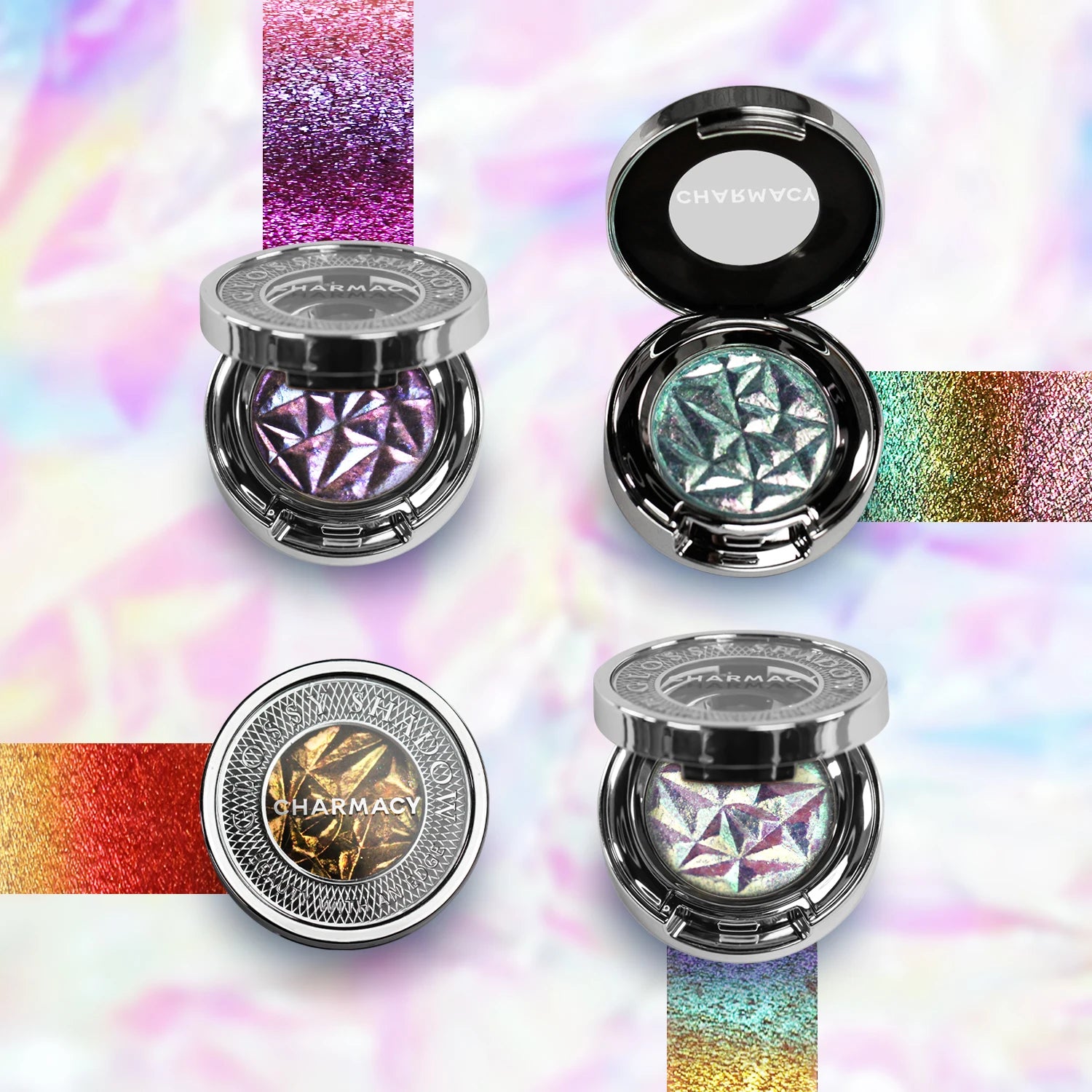 CHARMACY 10 Colors Multichrome Glitter Eyeshadow Powder – Long-Lasting Waterproof Holographic Eye enhancer for Women - Lylamor.com