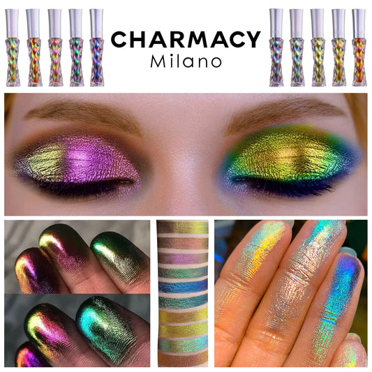 CHARMACY Glitter Liquid Eyeshadow – 40 Duochrome Colors, Long-lasting Shimmer & Metallic Finish - Lylamor.com