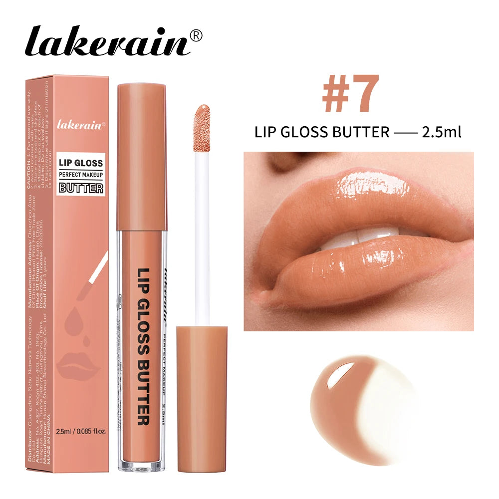 Lakerain Lip Gloss Butter  Long Lasting Non-stick  Beauty Waterproof Lip Stain Makeup Plumping Hydrating Lip Gloss Cosmetics - Lylamor.com
