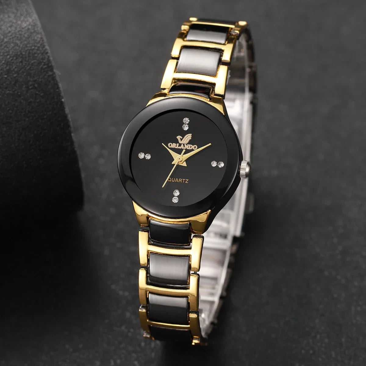 Rhinestone Women's Watch - Stainless Steel Band Analog Quartz Watch