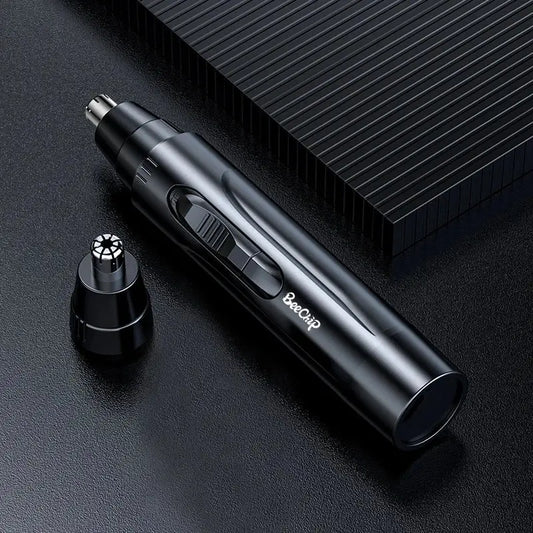 Black Electric Nose Hair Trimmer - Painless Ear/Nose Groomer for Men & Women