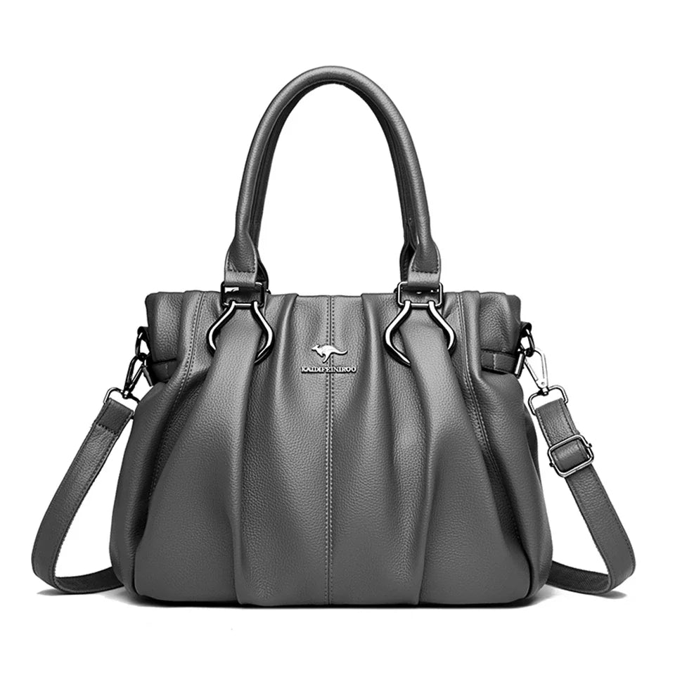 VANDERWAH Soft Leather Casual Tote - Zippered Women’s Commuter Handbag - Lylamor.com