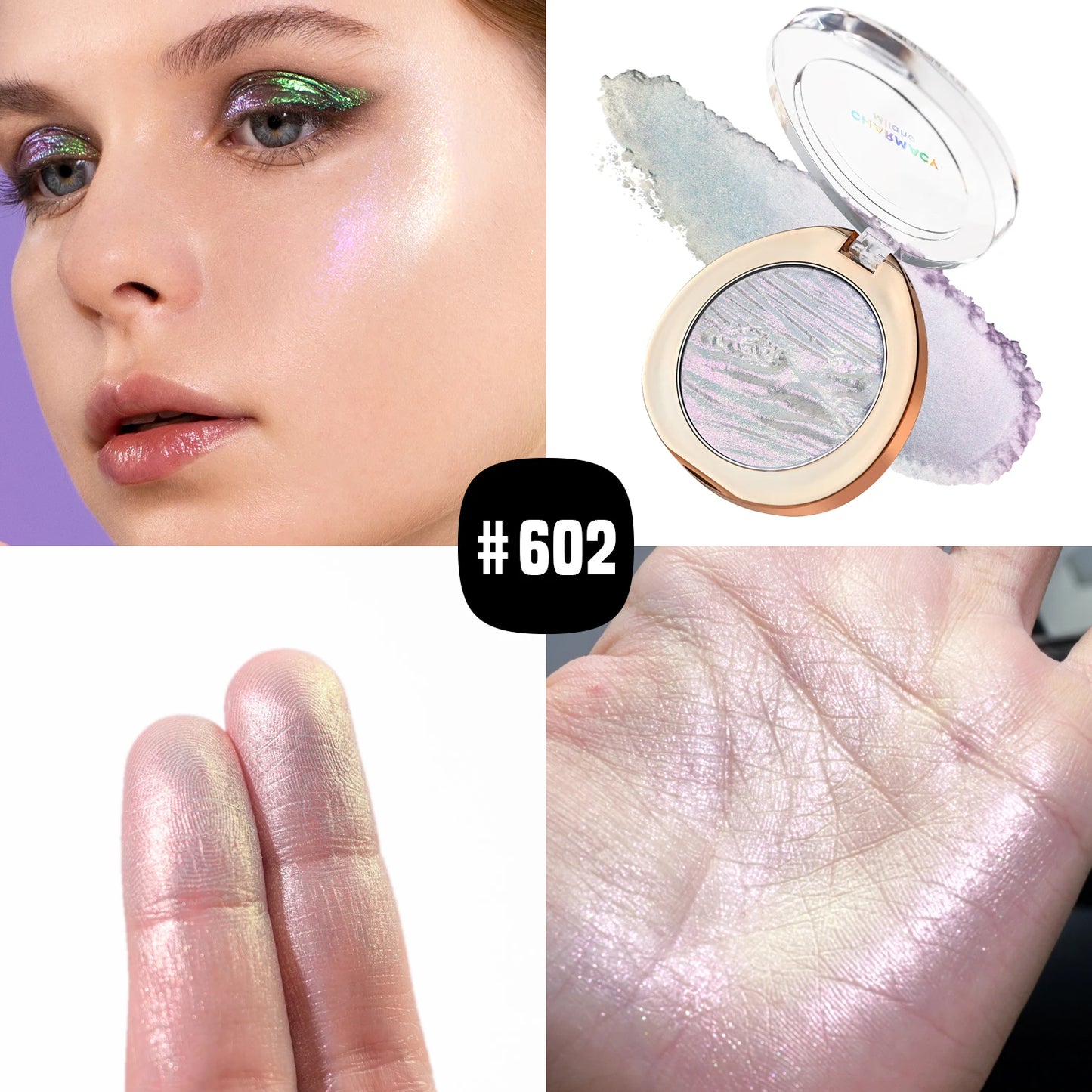 CHARMACY Duochrome Highlighter Powder 4.2g – Long-Lasting Multichrome Shimmer Makeup for Women - Lylamor.com