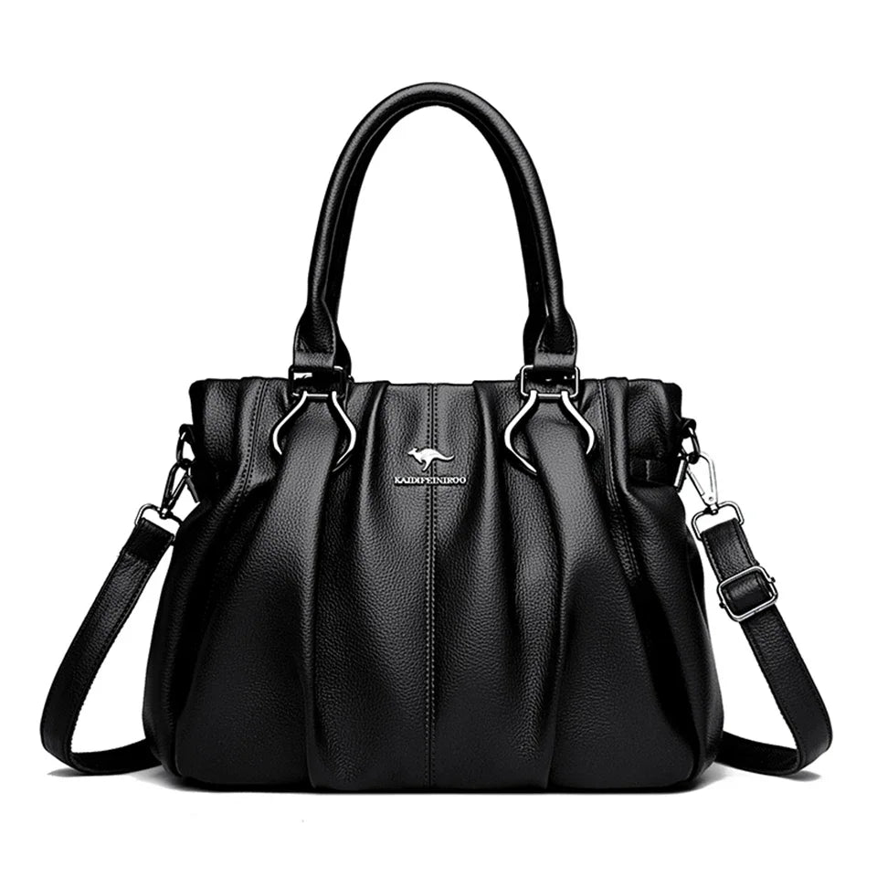 VANDERWAH Soft Leather Casual Tote - Zippered Women’s Commuter Handbag - Lylamor.com