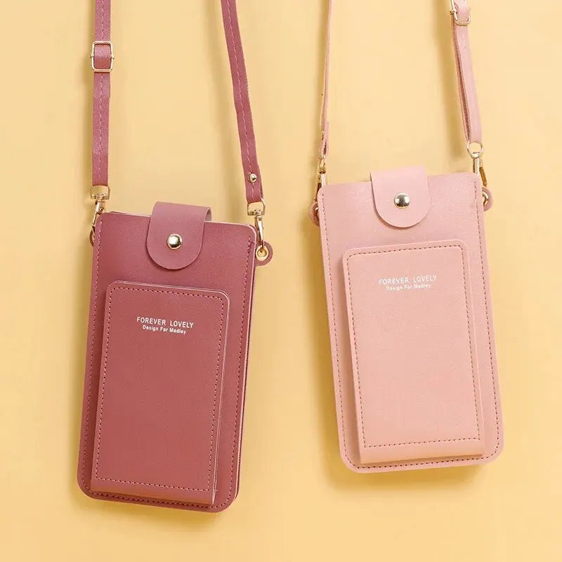 Soft Leather Crossbody Phone Bag – Stylish & Functional Wallet Purse for Women