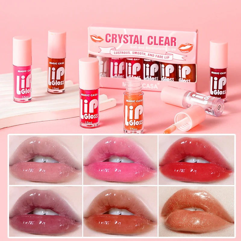 MAGIC CASA 6-Piece Jelly Lip Oil Set – Plumping & Hydrating Gloss