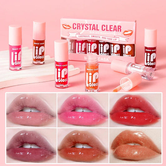 MAGIC CASA 6-Piece Jelly Lip Oil Set – Plumping & Hydrating Gloss
