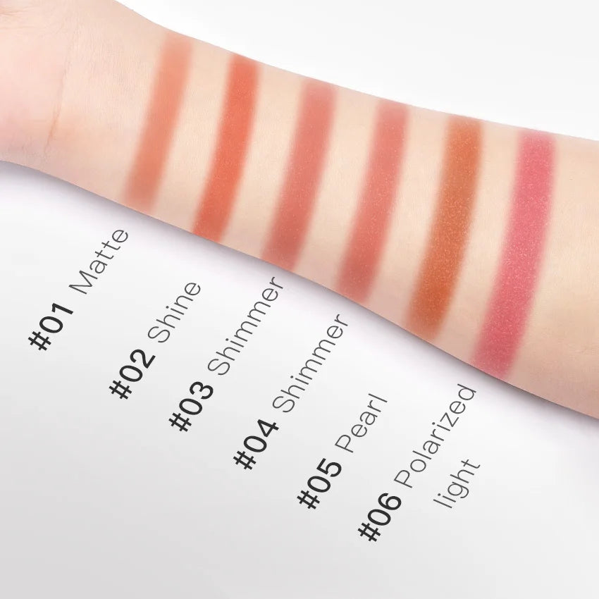CARSLAN 6 Colors Blush Palette – Matte, Shimmer & Highlight Cheek Makeup - Lylamor.com