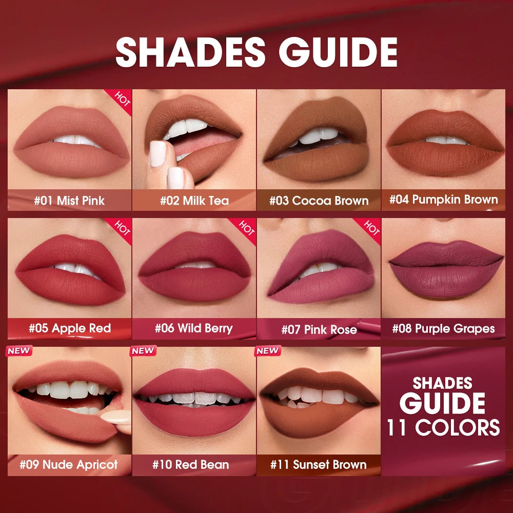 O.TWO.O Velvet Matte Liquid Lipstick – Waterproof Non-Stick Long Lasting Lip Tint - Lylamor.com