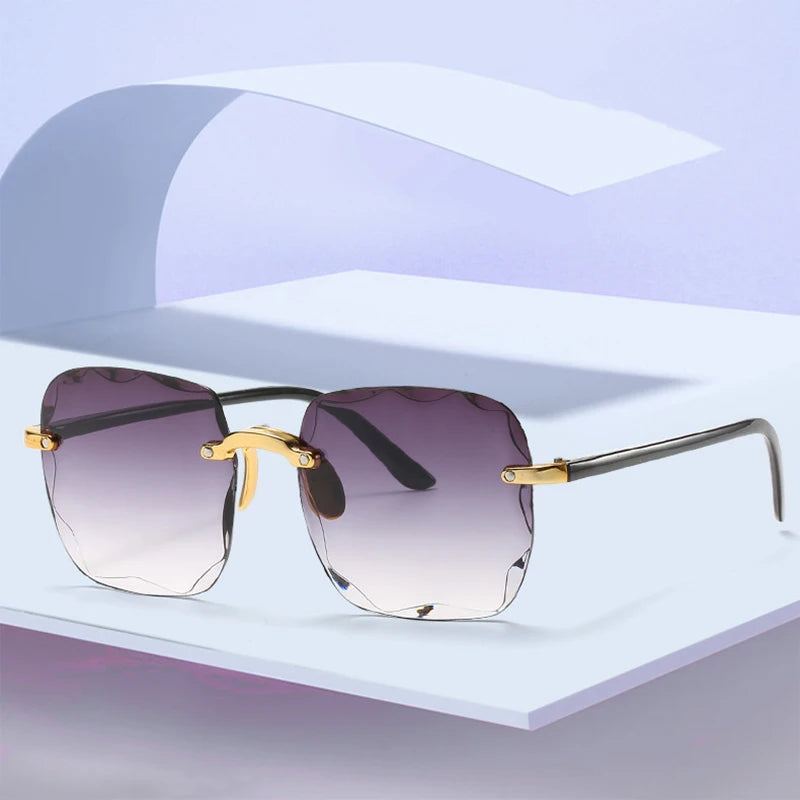2025 Rimless Women's Sunglasses - Vintage Gradient Lenses UV400 Protection