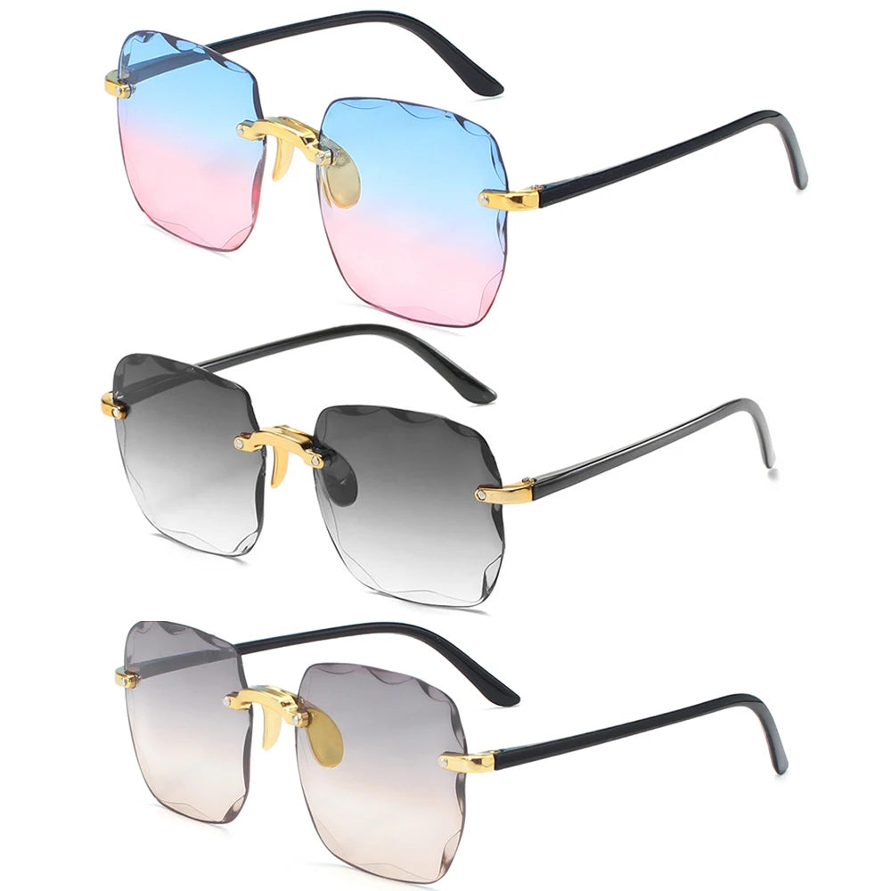 2025 Rimless Women's Sunglasses - Vintage Gradient Lenses UV400 Protection