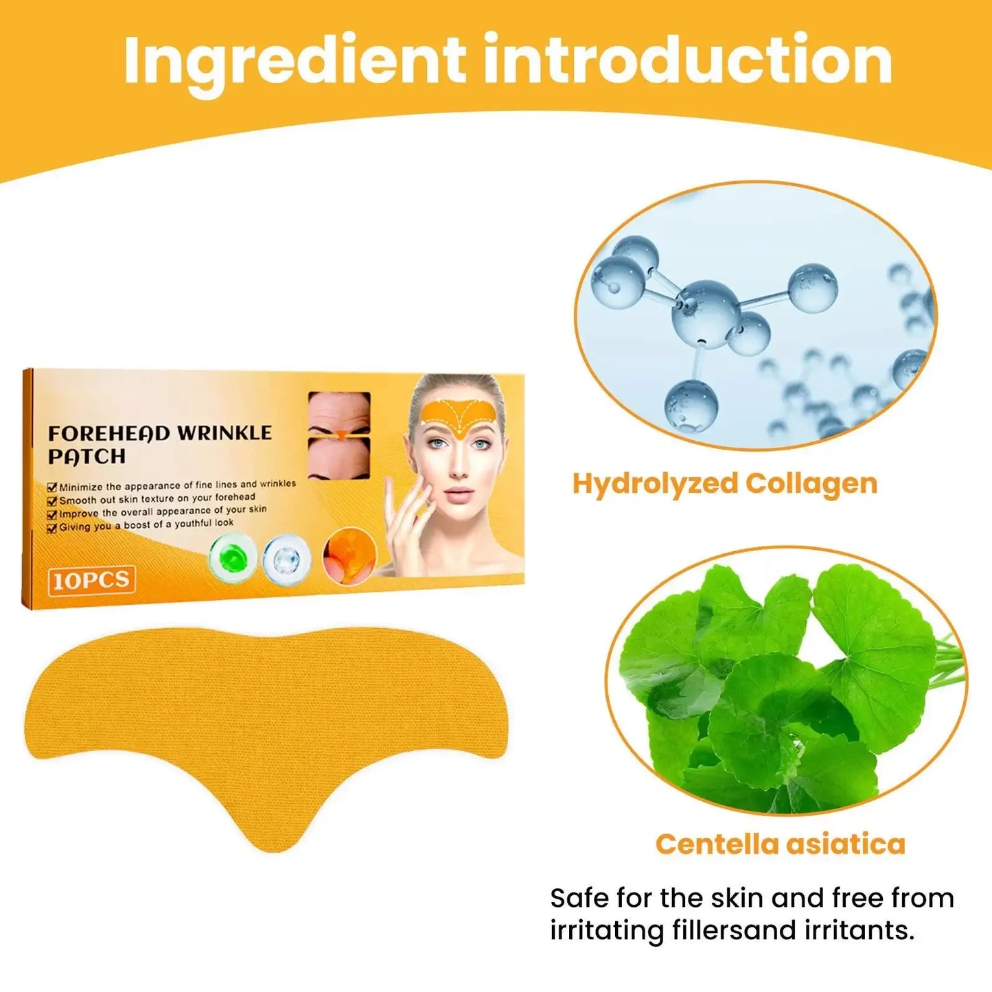 10PC Collagen Forehead Patches – Lighten Fine Lines & Firm Skin Instantly