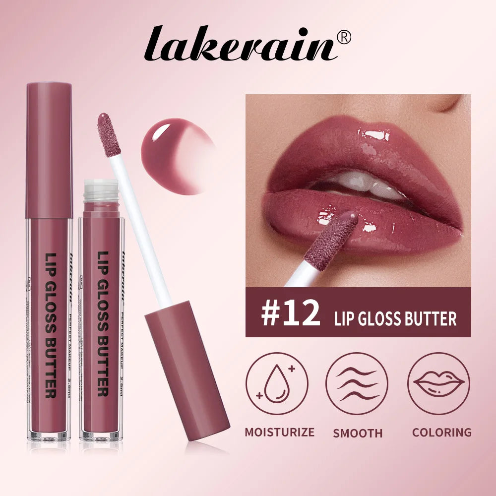 Lakerain Lip Gloss Butter  Long Lasting Non-stick  Beauty Waterproof Lip Stain Makeup Plumping Hydrating Lip Gloss Cosmetics - Lylamor.com