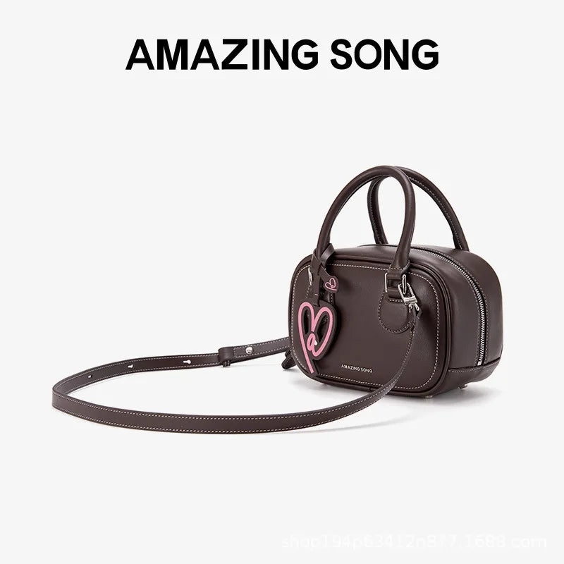 Amazing Song Square Toast Bag – PU Crossbody & Shoulder Tote, Under-20 L Capacity - Lylamor.com