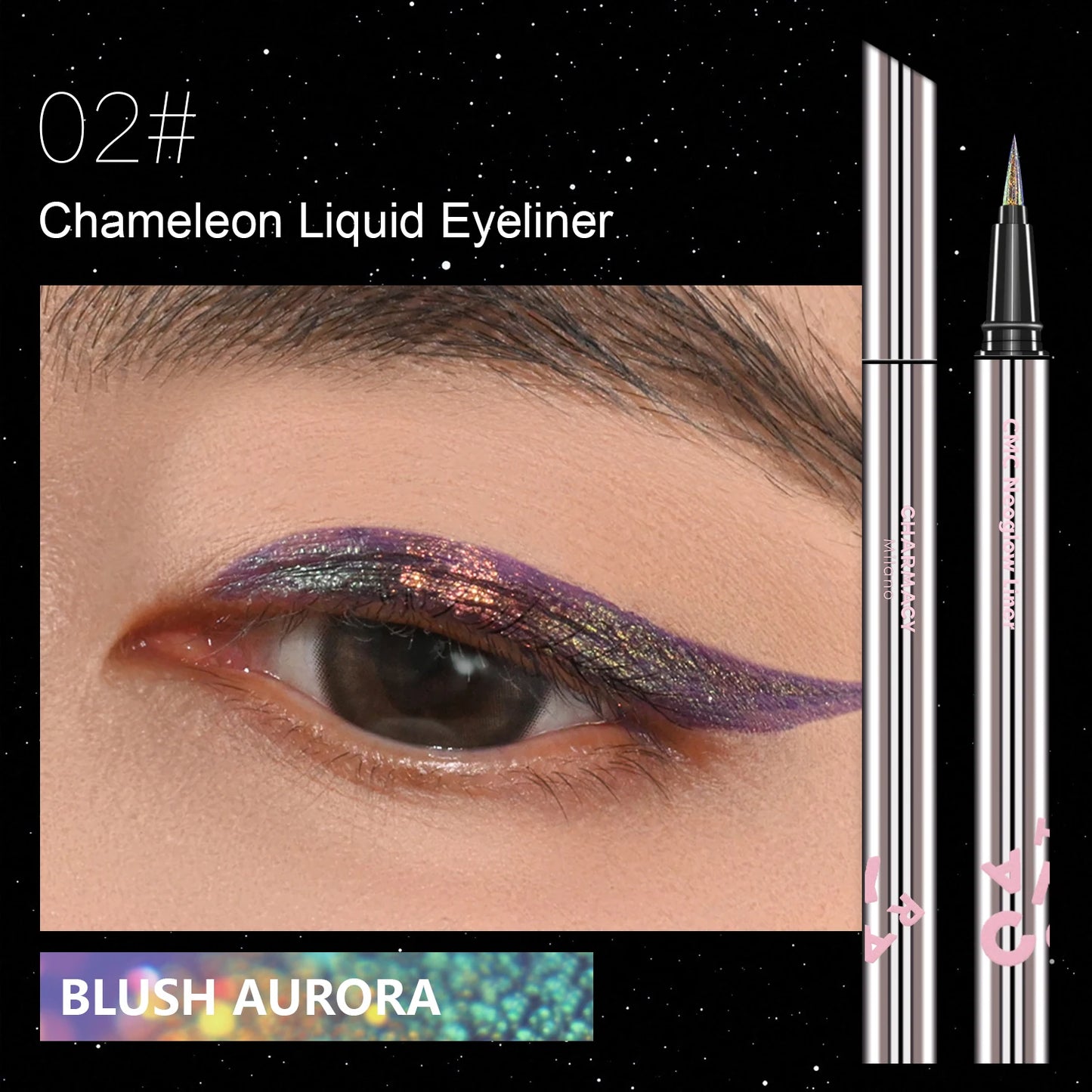 CHARMACY Glitter Liquid Eyeliner – Quick Dry, Waterproof, Long-lasting Chameleon Colors - Lylamor.com