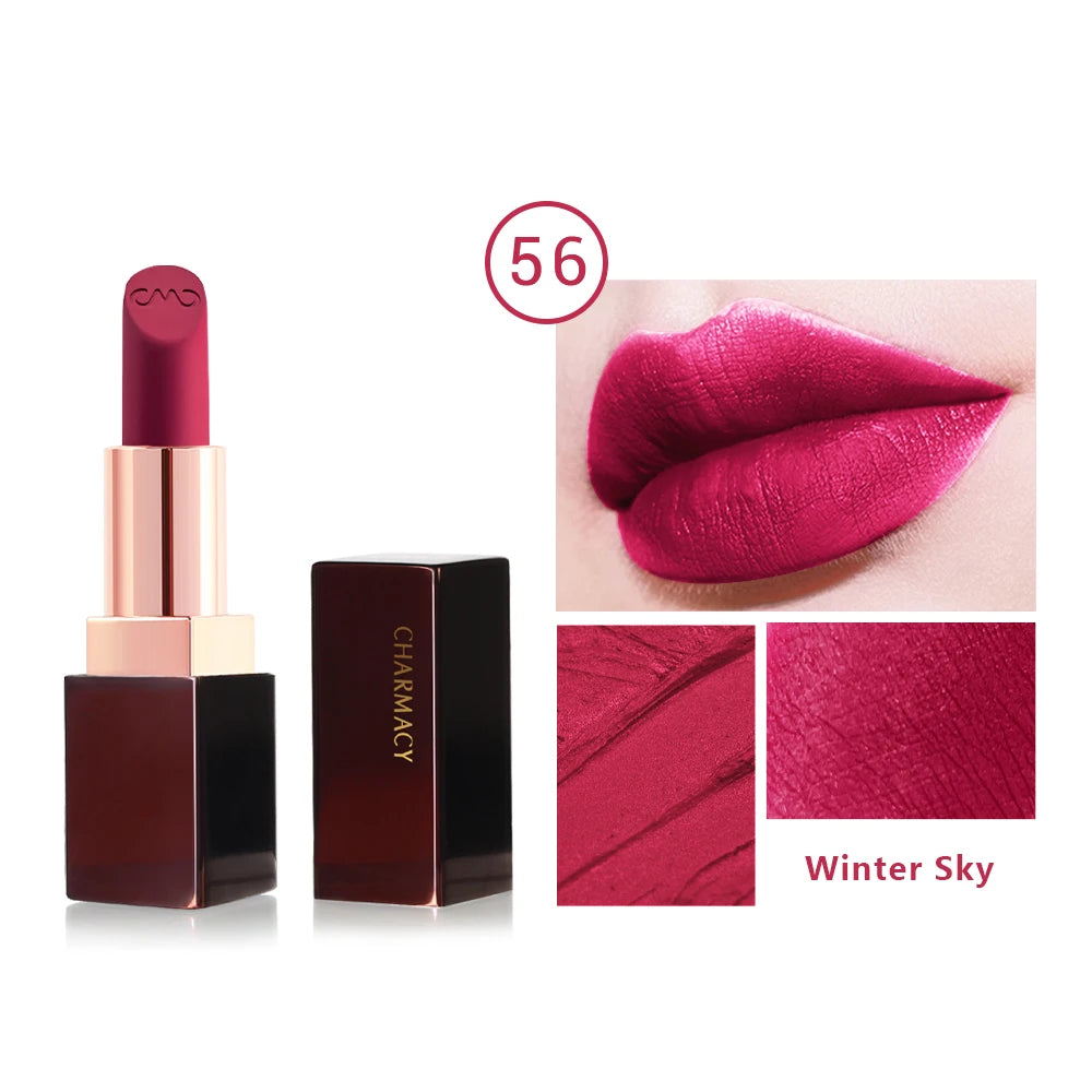CHARMACY Matte Lipstick – Long-lasting, Waterproof, Velvet Finish, Non-stick Cup - Lylamor.com
