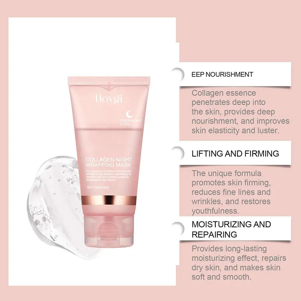 Korean Collagen Overnight Mask - Hydrating Peel-Off Facial Treatment (75ml)