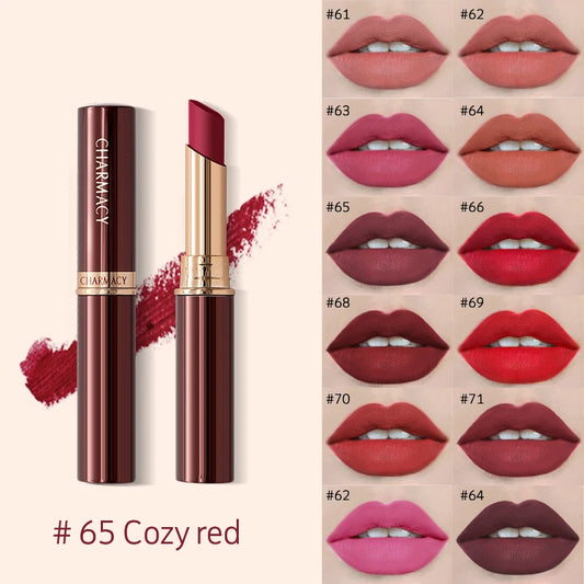 CHARMACY Long Lasting Waterproof Matte Nude Lipstick – Velvet Luxury Easy to Wear Lip Stick for Women - Lylamor.com