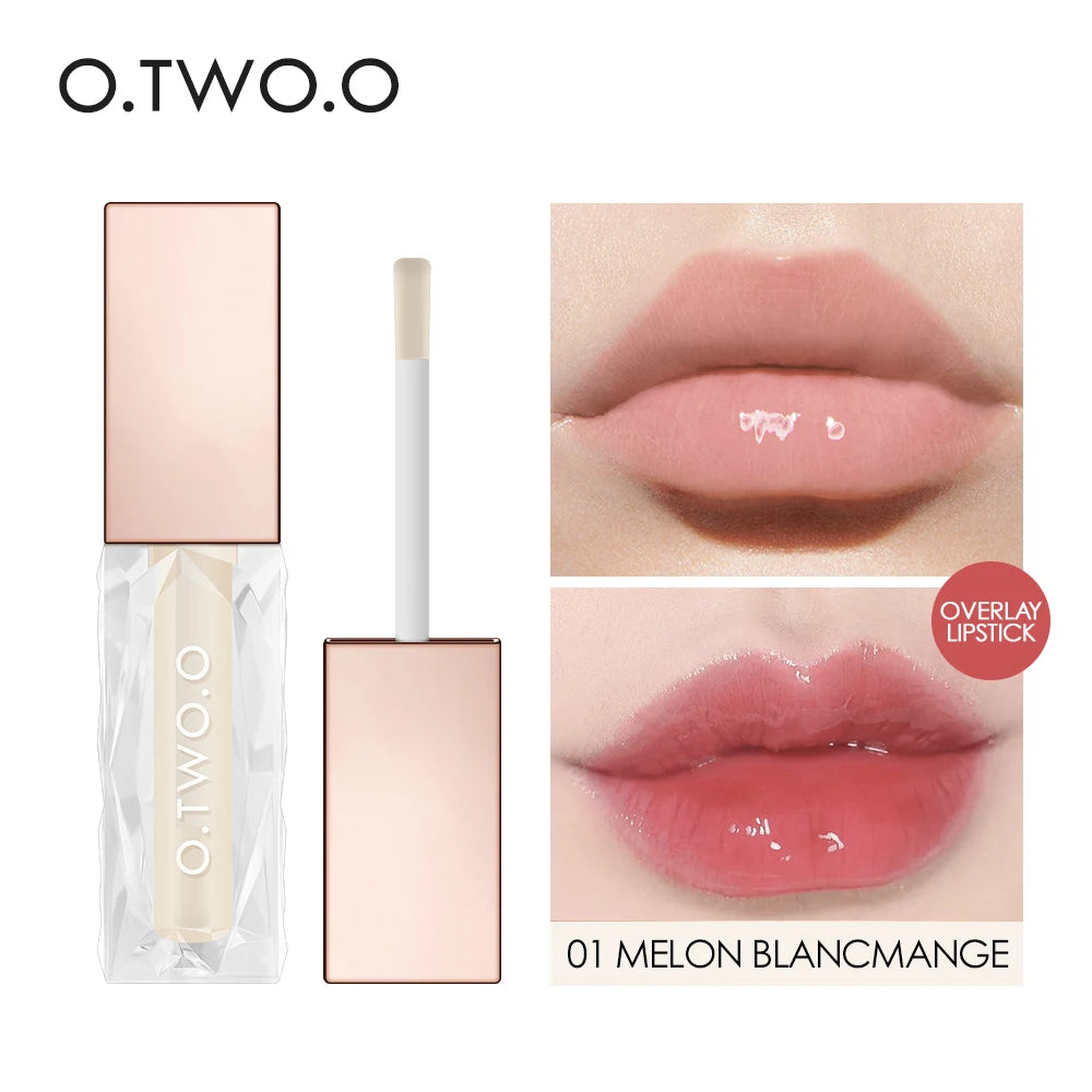 O.TWO.O Clear Crystal Lip Gloss – Moisturizing Lip Oil, Transparent Jelly Shine, Long Lasting - Lylamor.com