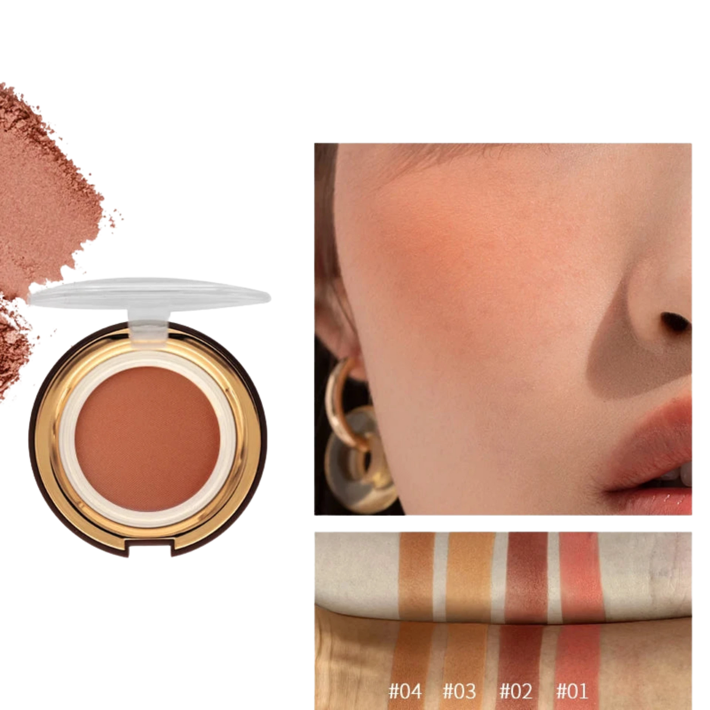 CHARMACY Peach Face Blusher Matte Soft Powder