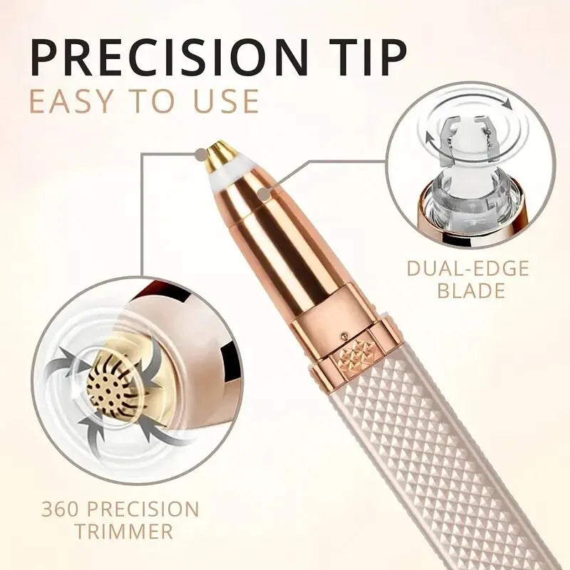 Rechargeable 2-in-1 Eyebrow Razor & Facial Hair Shaver – Painless LED Hair Removal