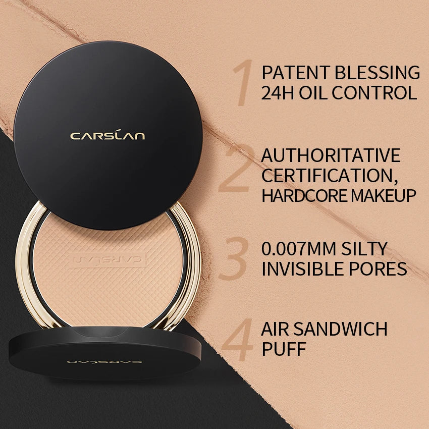 CARSLAN 24H Oil Control Pressed Powder Matte Waterproof Face Makeup - Lylamor.com
