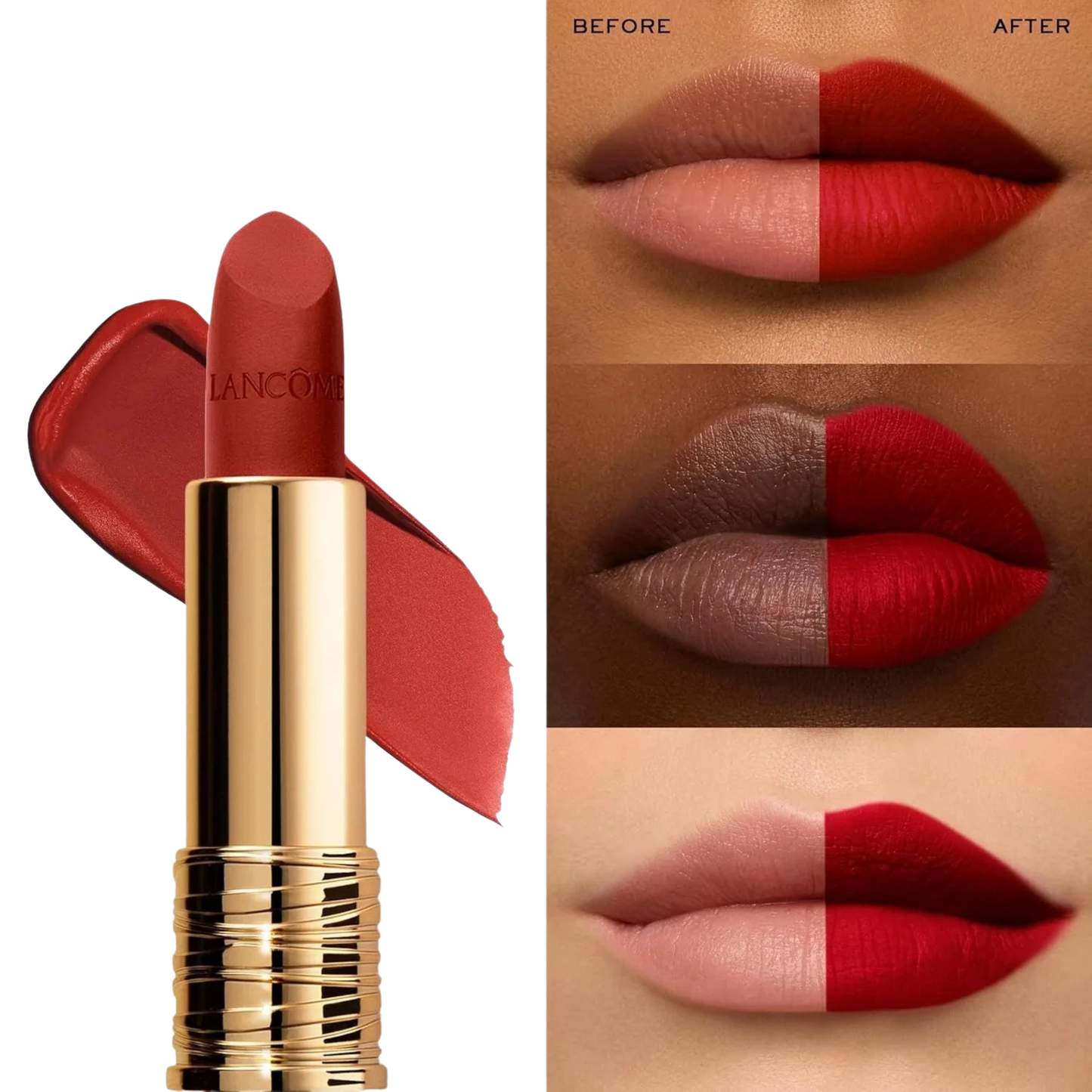 Lancome L’Absolu Rouge Drama Matte Lipstick Bold Matte Finish Lasting Comfort Hydration Shade 196 - Lylamor.com