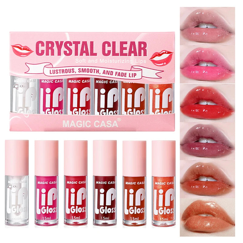 MAGIC CASA 6-Piece Jelly Lip Oil Set – Plumping & Hydrating Gloss