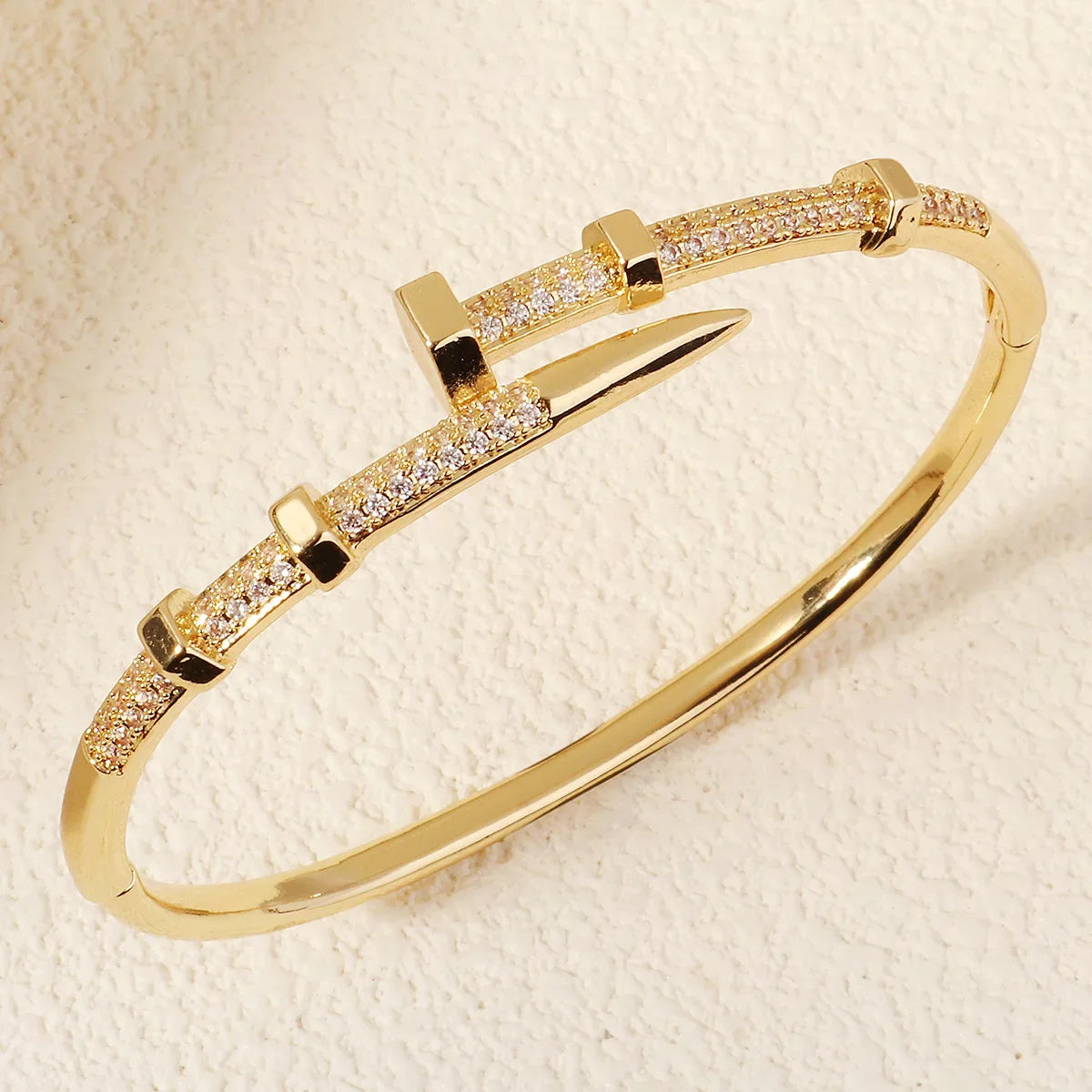 Zircon Nail Bracelet – Trendy Screw Bangle for Women (Everyday & Party Wear)