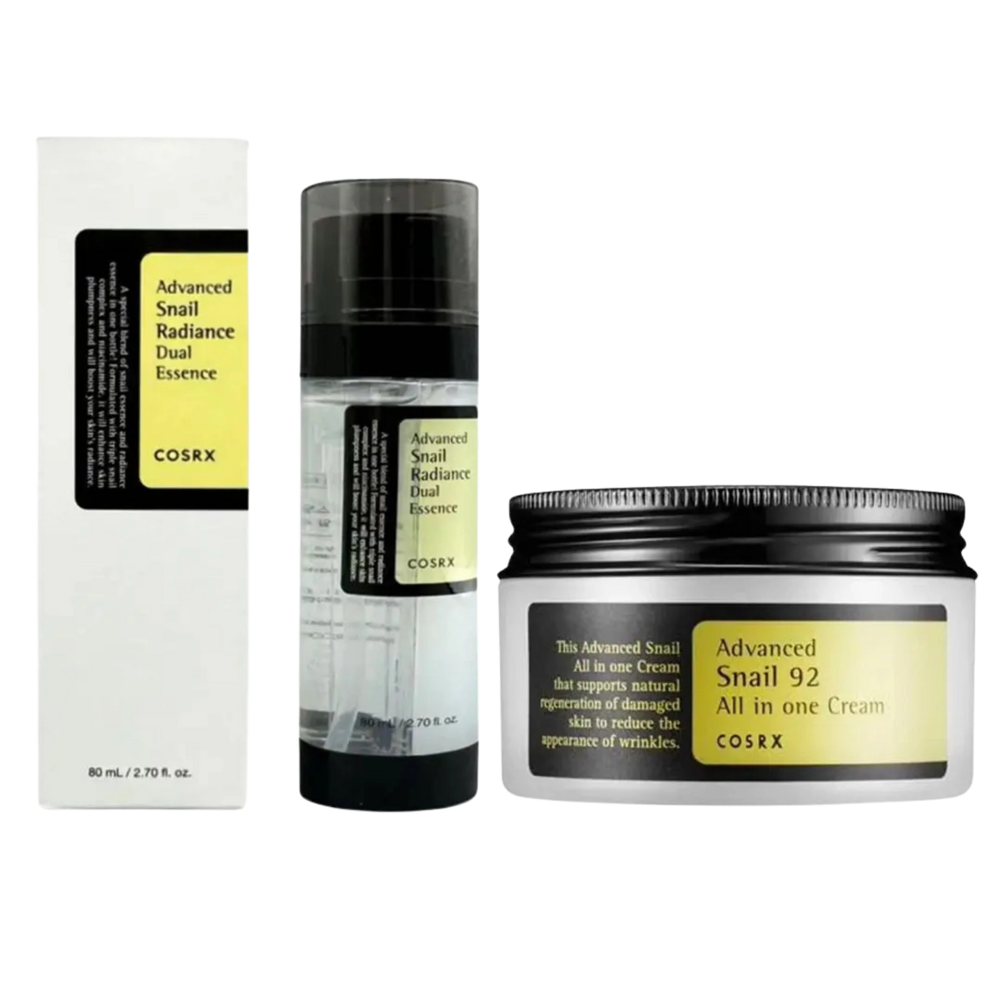 Cosrx Advanced Snail Serum Collagen Fade Fine Lines Essence Toner Cream Moisturizing Nourishing Brightening Skin Care Set - Lylamor.com