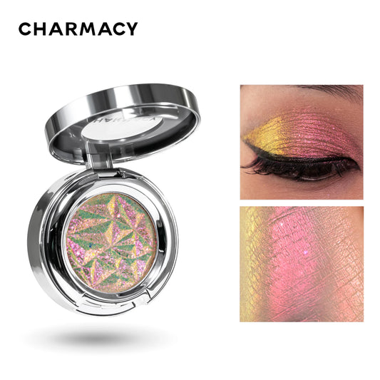 CHARMACY 10 Colors Multichrome Glitter Eyeshadow Powder – Long-Lasting Waterproof Holographic Eye enhancer for Women - Lylamor.com
