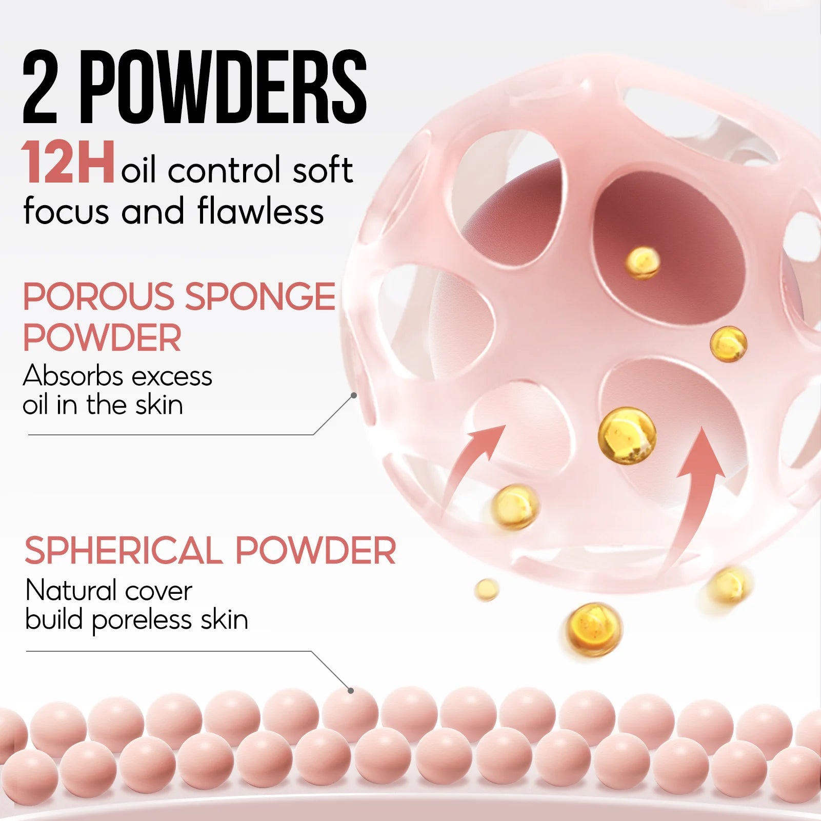 CARSLAN Long-lasting Oil Control Pressed Powder – Matte Waterproof Brightening Face Powder 9g - Lylamor.com