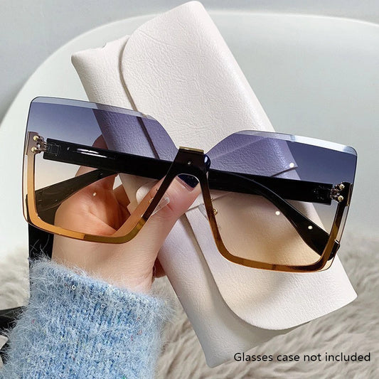 Half-Frame Metal Sunglasses - European & American Style UV Protection Shades