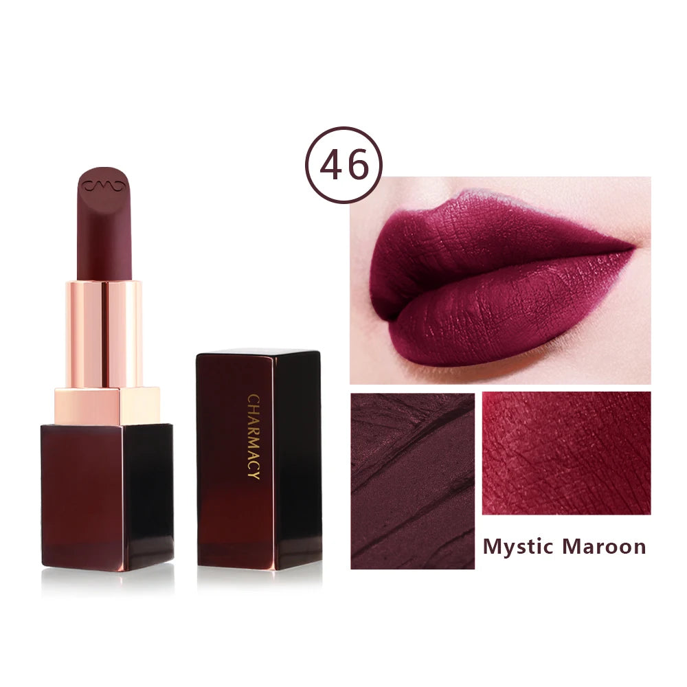 CHARMACY Matte Lipstick – Long-lasting, Waterproof, Velvet Finish, Non-stick Cup - Lylamor.com