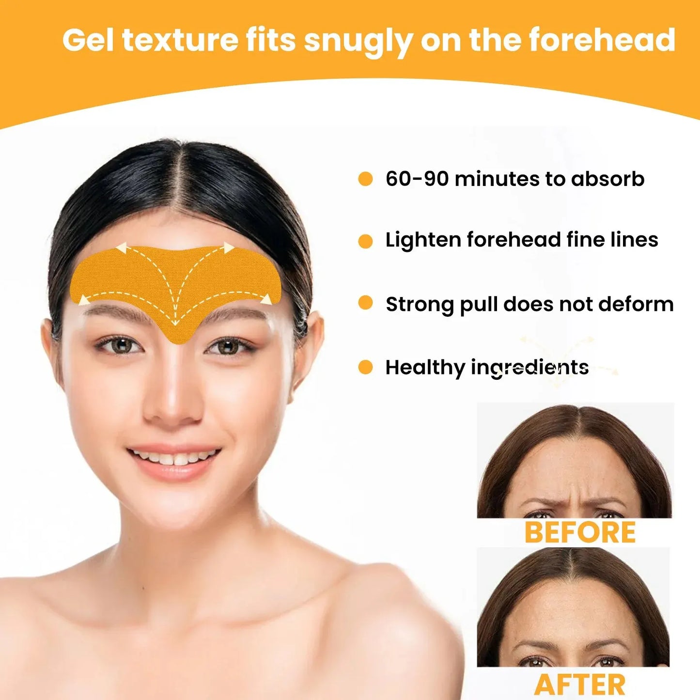 10PC Collagen Forehead Patches – Lighten Fine Lines & Firm Skin Instantly
