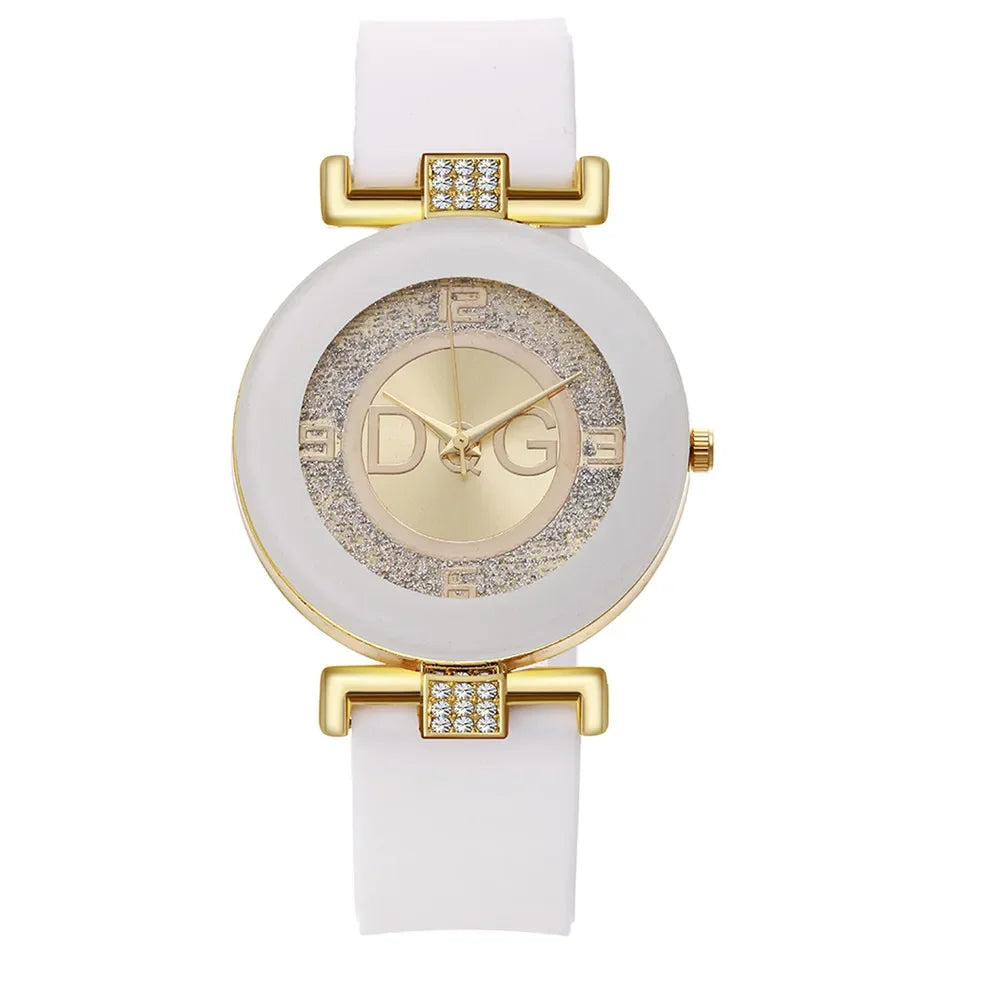 Black Silicone Quartz Watch - Minimalist Women's Casual Wristwatch