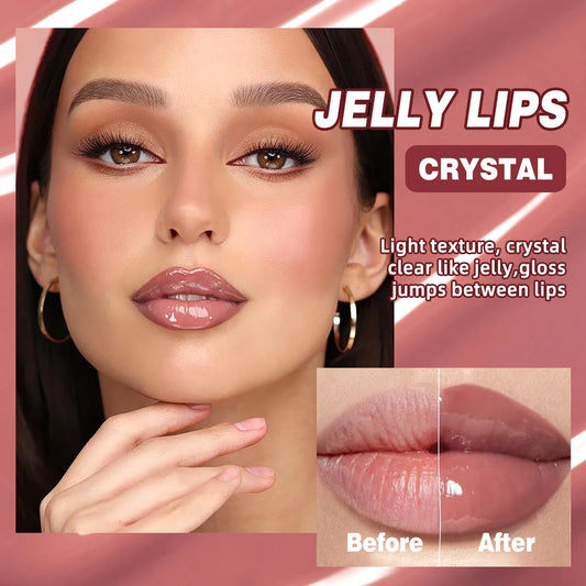 QIBEST Crystal Lip Balm Moisturizing Lip Gloss Oil Jelly Lipgloss Long Lasting Liquid Lipstick Hydrating Tinted Lip Serum Makeup - Lylamor.com