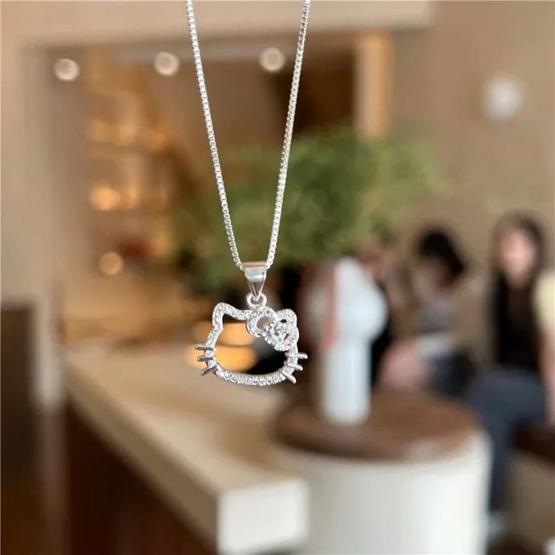 Hello Kitty Clavicle Necklace – Kawaii Sanrio Anime Jewelry Gift