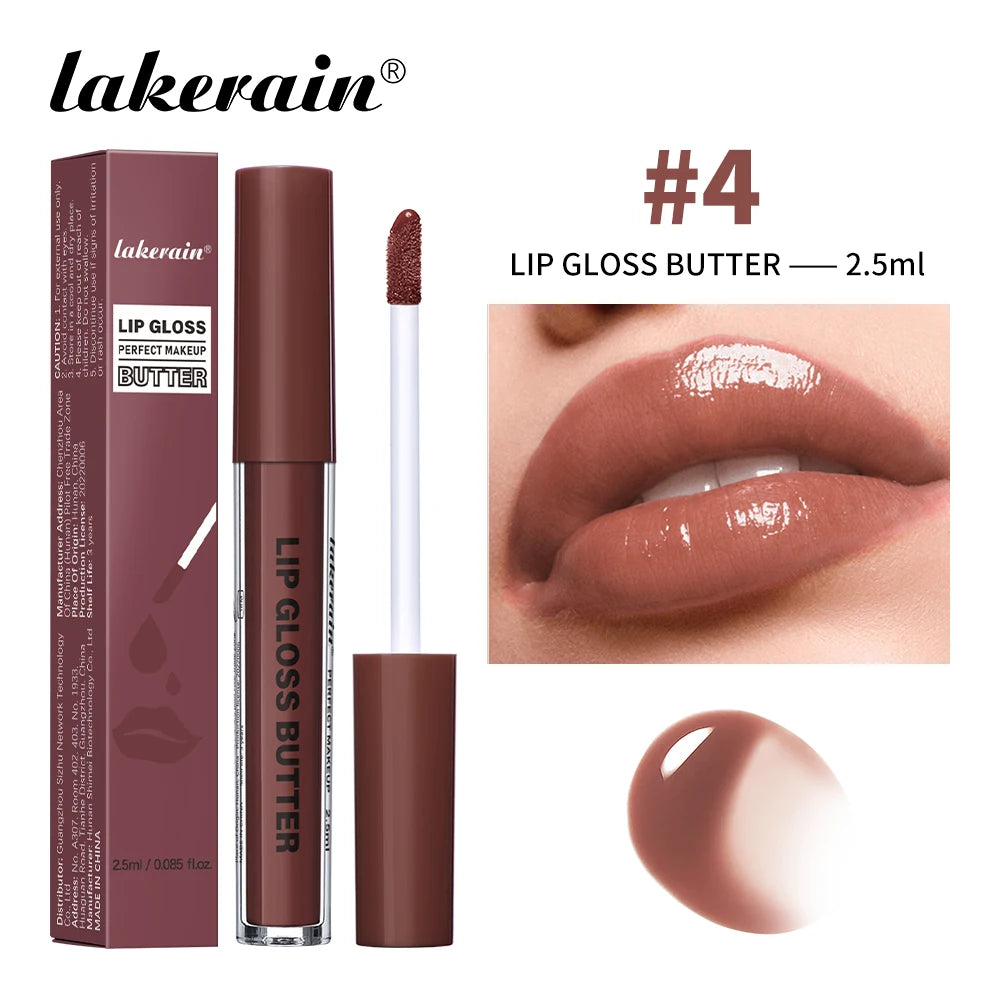Lakerain Lip Gloss Butter  Long Lasting Non-stick  Beauty Waterproof Lip Stain Makeup Plumping Hydrating Lip Gloss Cosmetics - Lylamor.com