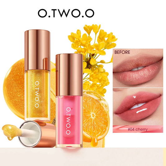 O.TWO.O Lip Oil Gloss Plumper Moisturizing Non-Sticky Glitter Shine Lip Balm Tint - Lylamor.com