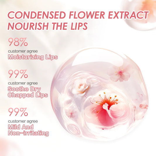 CARSLAN Color Lip Balm Flower Essence Moisturizing Lip Tint Gloss Plumper Lip Care - Lylamor.com