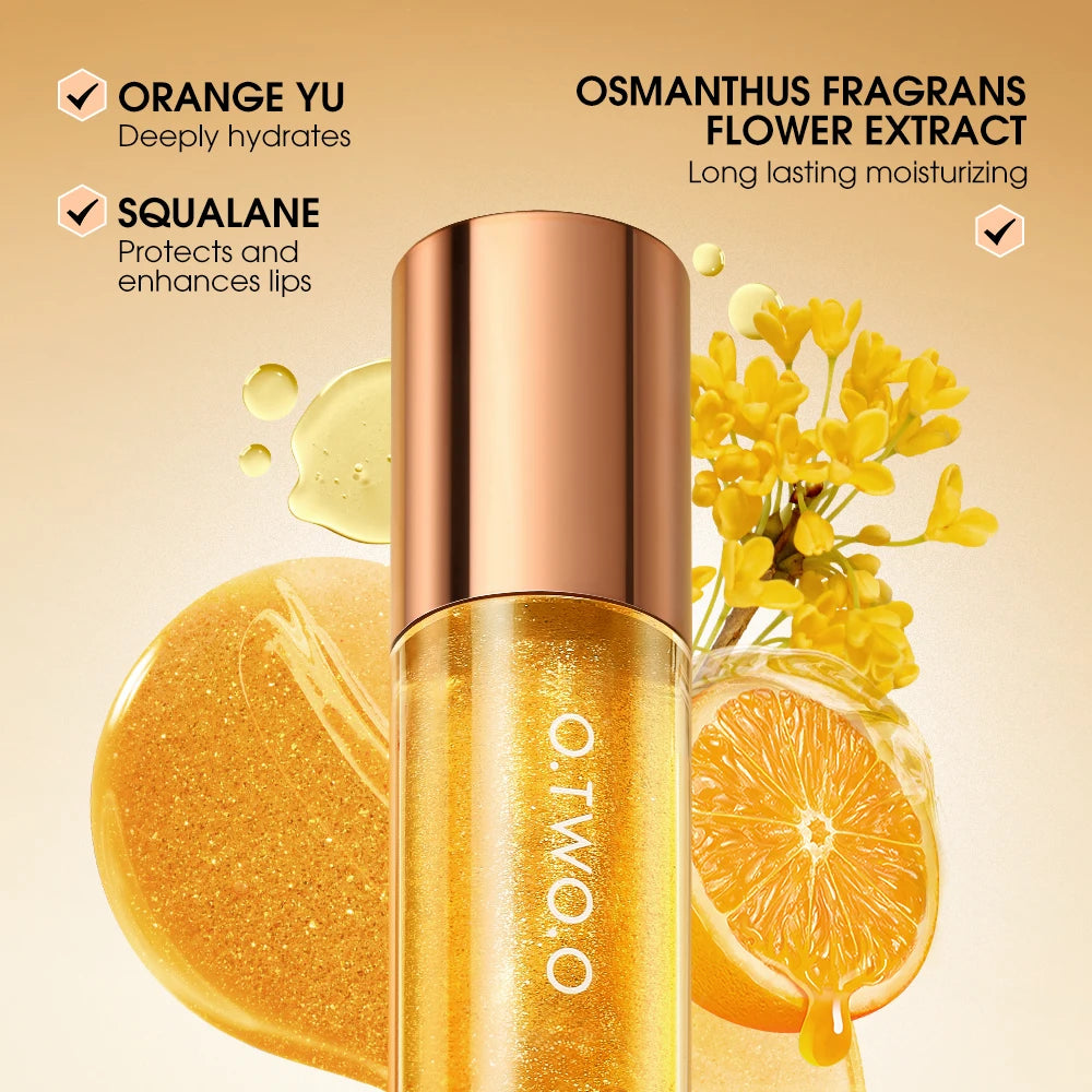 O.TWO.O Lip Oil Gloss Plumper Moisturizing Non-Sticky Glitter Shine Lip Balm Tint - Lylamor.com