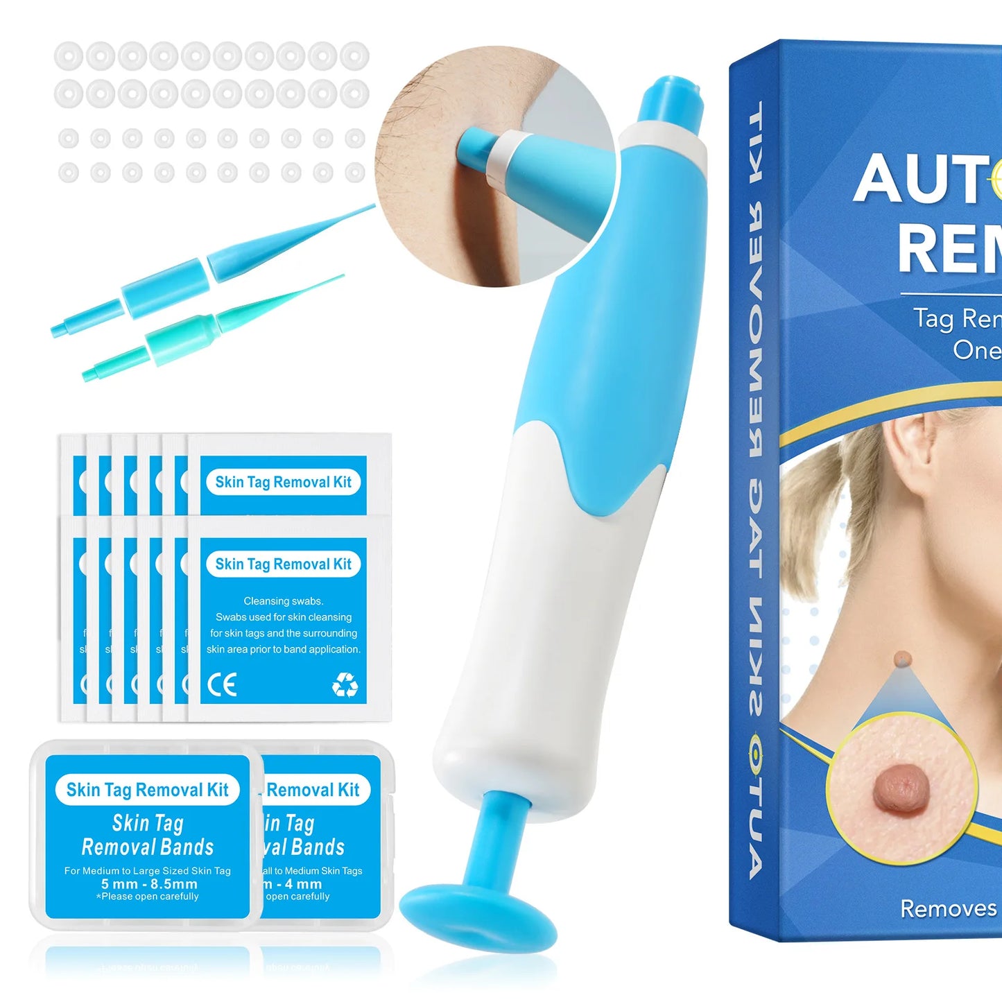 2-in-1 Skin Tag Remover Pen – Painless Mole & Wart Removal Kit with Cleansing Swabs