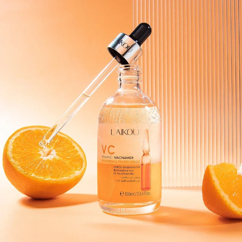 LAIKOU Swiss Anti-Aging Facial Serum 100ml – Sakura, Vitamin C, Niacinamide & Hyaluronic Acid Brightening Essence for Women - Lylamor.com