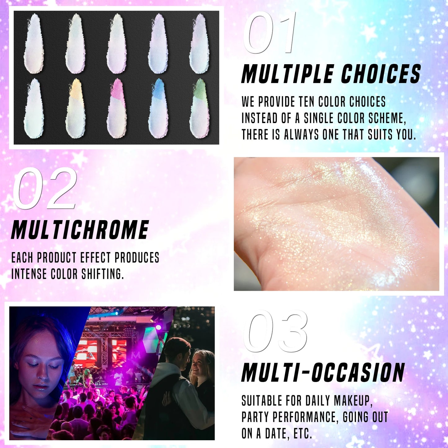 CHARMACY Duochrome Highlighter Powder 4.2g – Long-Lasting Multichrome Shimmer Makeup for Women - Lylamor.com