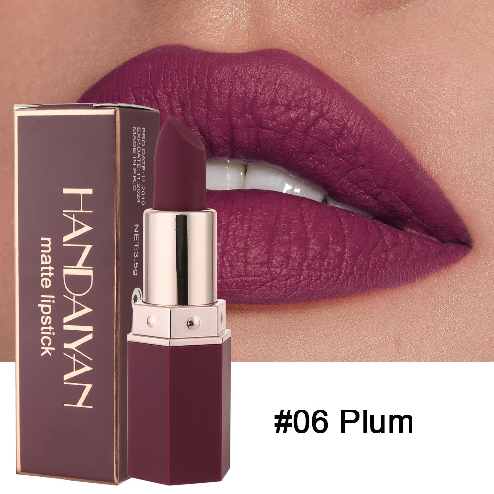 6-Color Matte Lipstick Set – Velvet Finish, Long-Lasting Wear