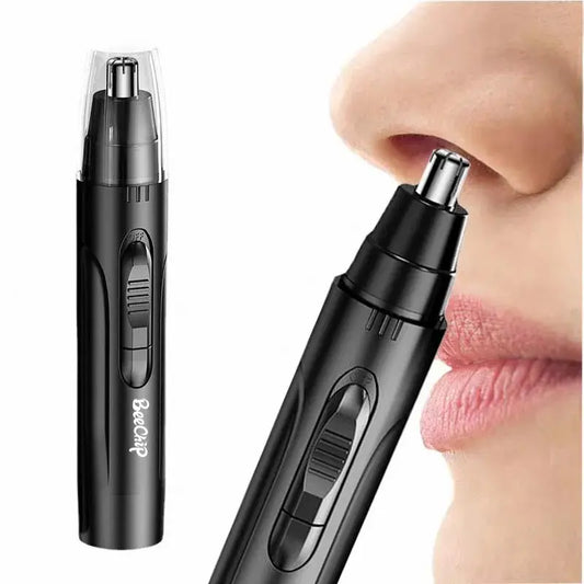 Black Electric Nose Hair Trimmer - Painless Ear/Nose Groomer for Men & Women