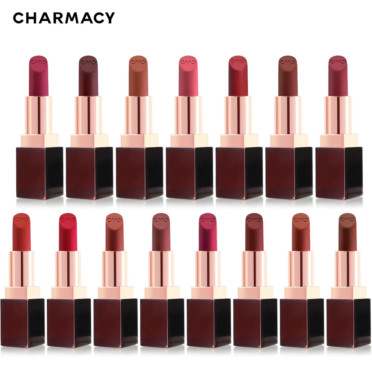 CHARMACY Matte Lipstick – Long-lasting, Waterproof, Velvet Finish, Non-stick Cup - Lylamor.com